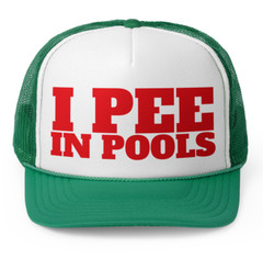 I PEE IN POOLS ~ Barfool ~ funny dare gag gift joke – Adult Trucker Cap Hat