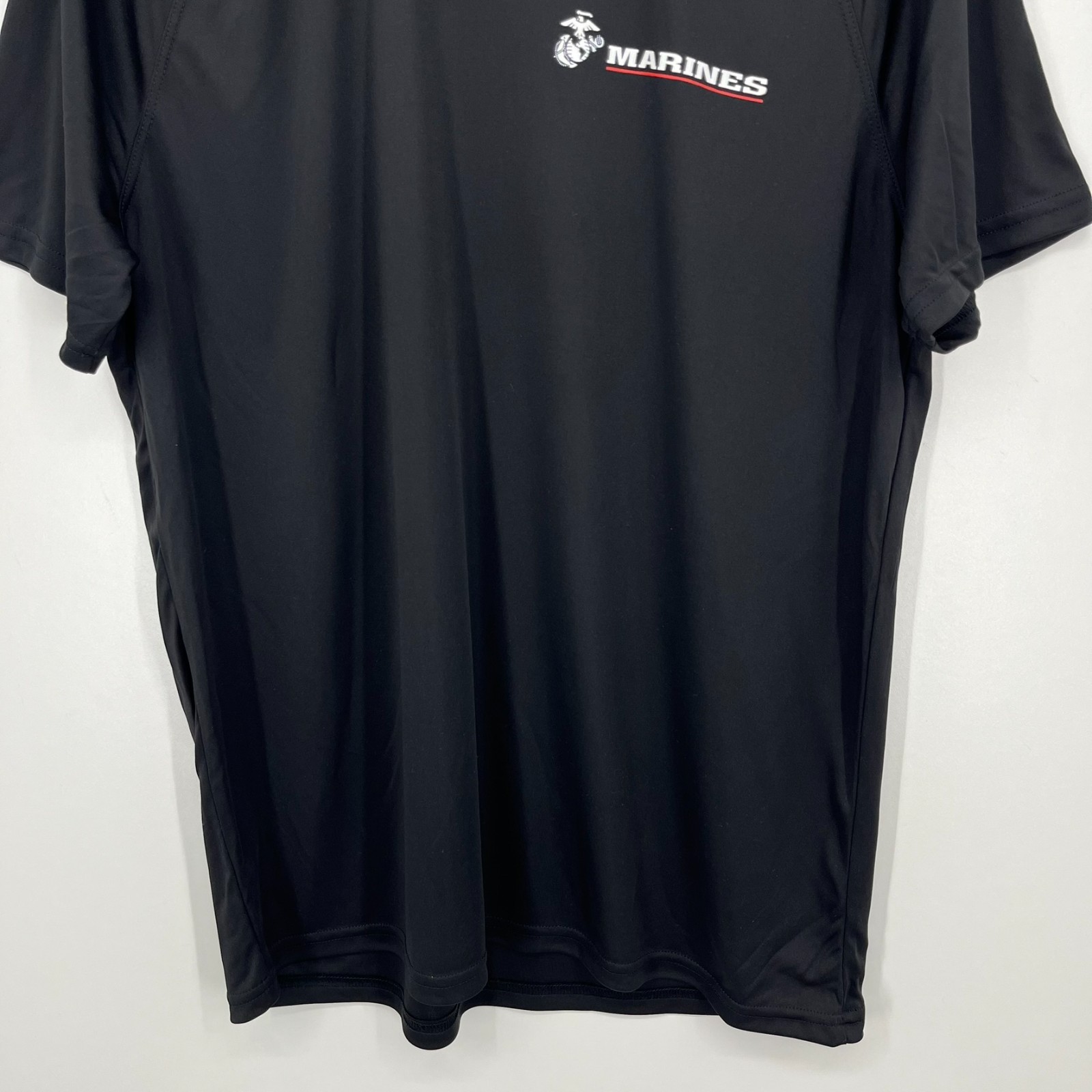 USMC Marines Short Sleeve T-Shirt Men's Size L Black Moisture Wicking USA NWOT gallery