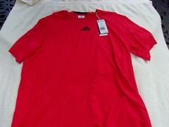 NWT Adidas crew neck Training T, red, men’s L, Climacool, lightweight