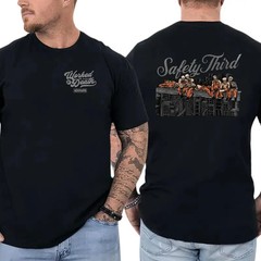 Safety Third Construction Ironworker Graphic T-Shirt Gift for Laborers or High R