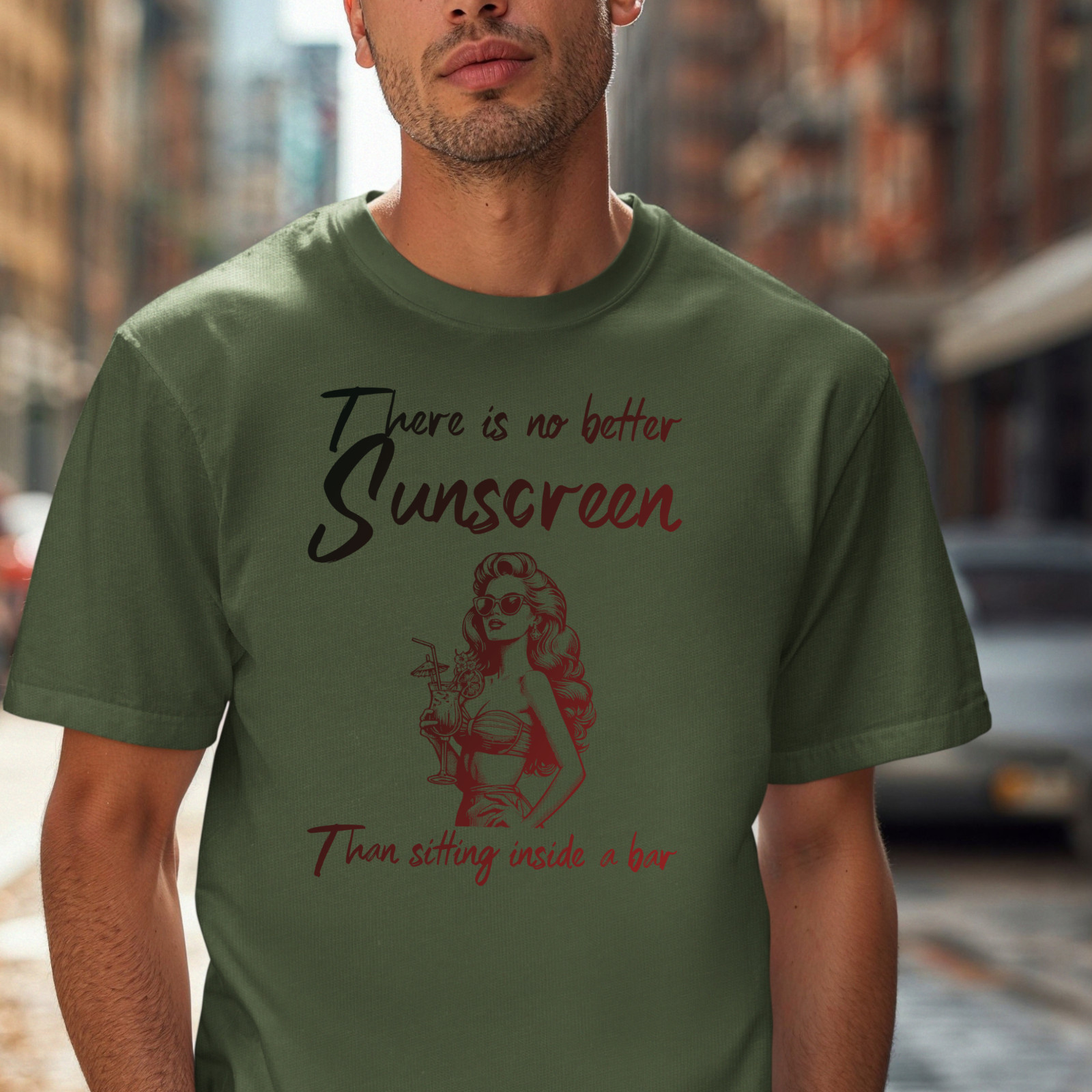 There Is No Better Sunscreen T-Shirt | Retro Pinup Suncare Design, Sassy Bar Tee gallery