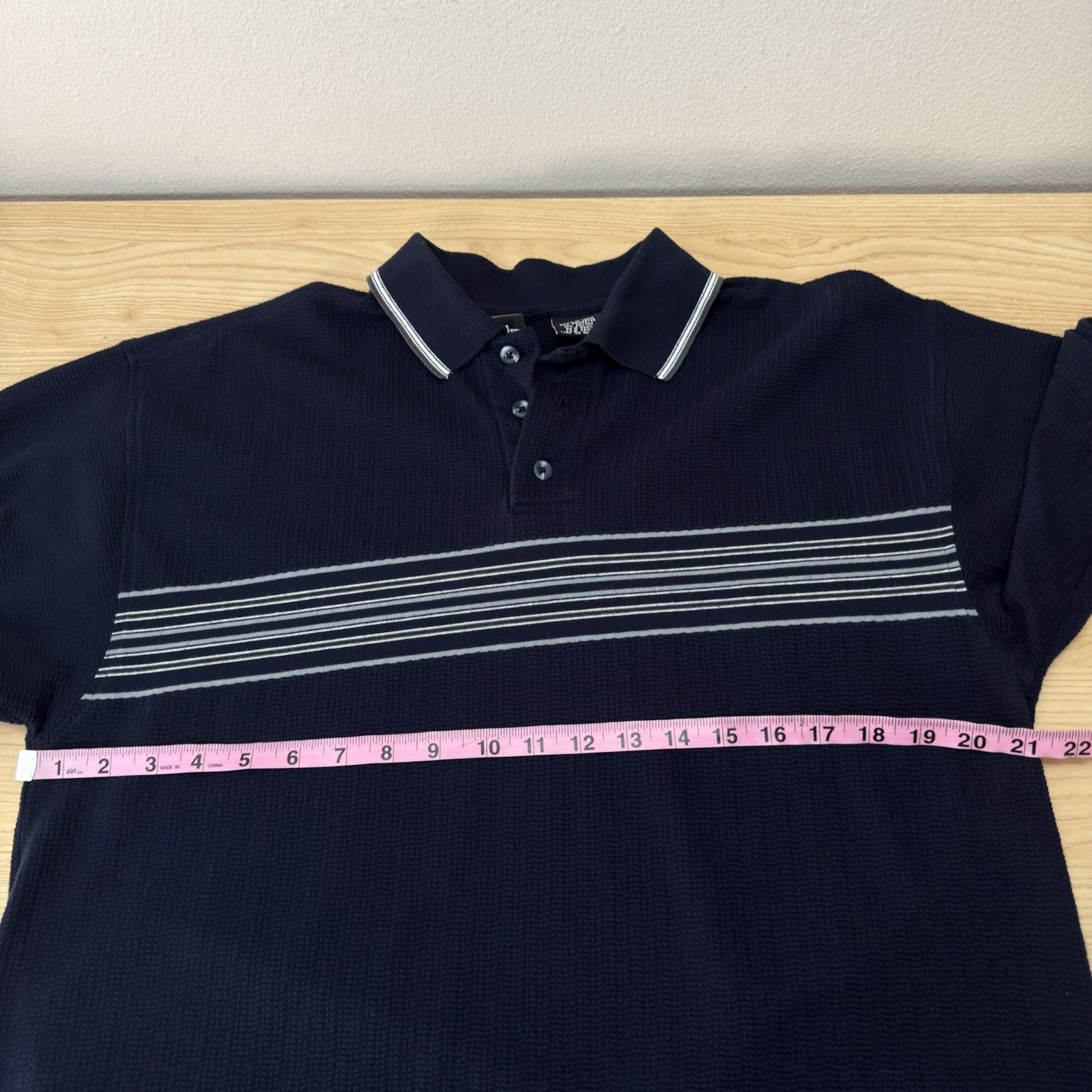Vintage Y2k No Fear Striped Polo Shirt Men Size L Skater Grunge 90s Pickleball gallery