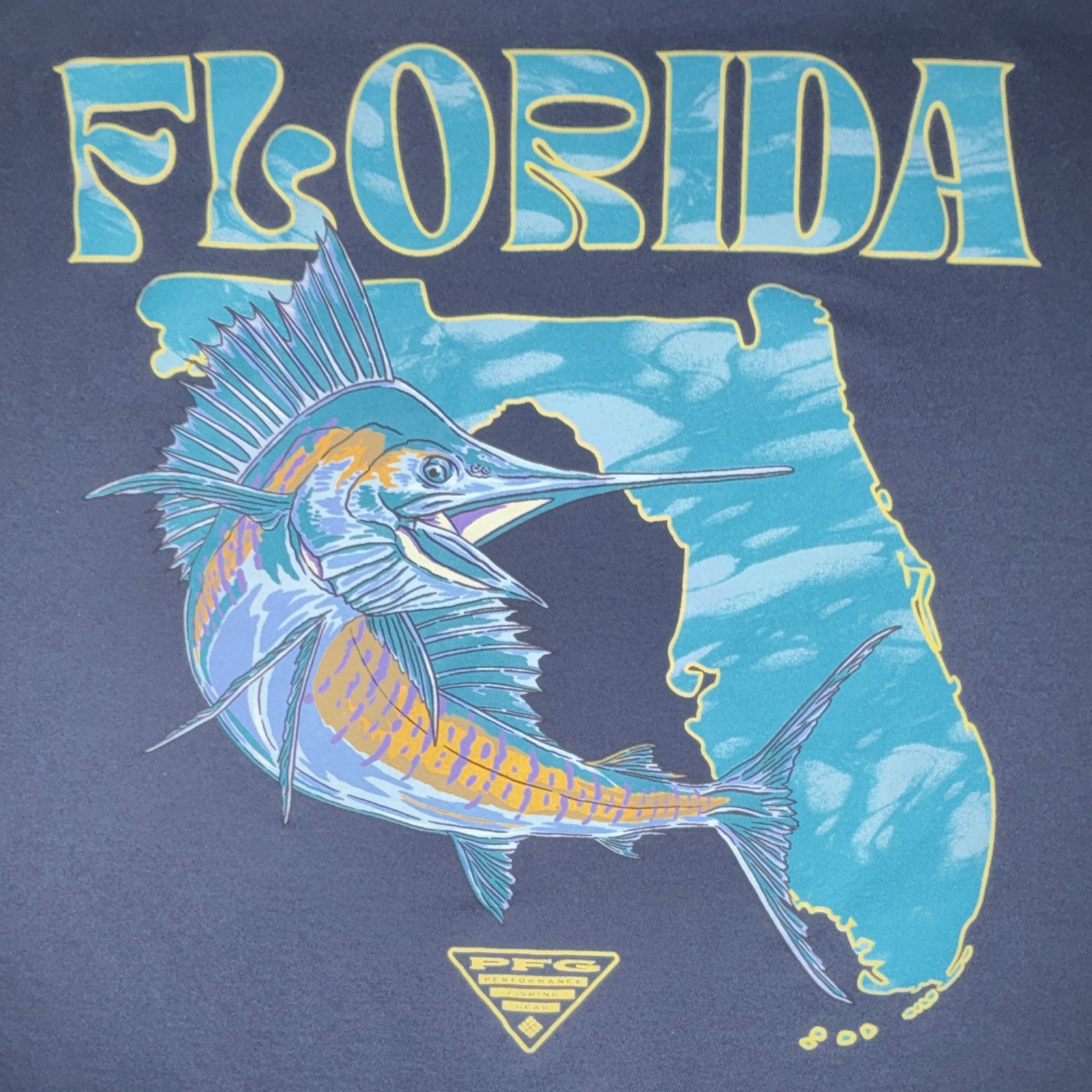 Columbia PFG Fish Graphic Logo Crew Neck T-Shirt Black Men's XL Easy Care gallery