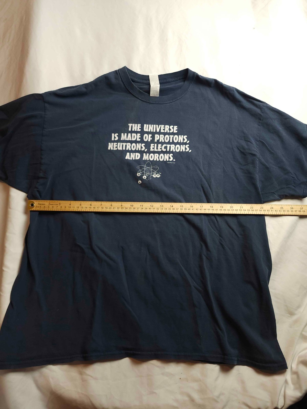 Gildan Graphic T Shirt Mens 2XL Blue Protons Neutrons Electrons Morons Novelty gallery