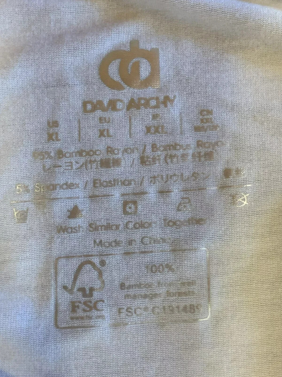 David Archy Men's Tank Top Bamboo Rayon Undershirts Gray Crew Neck Size XL gallery