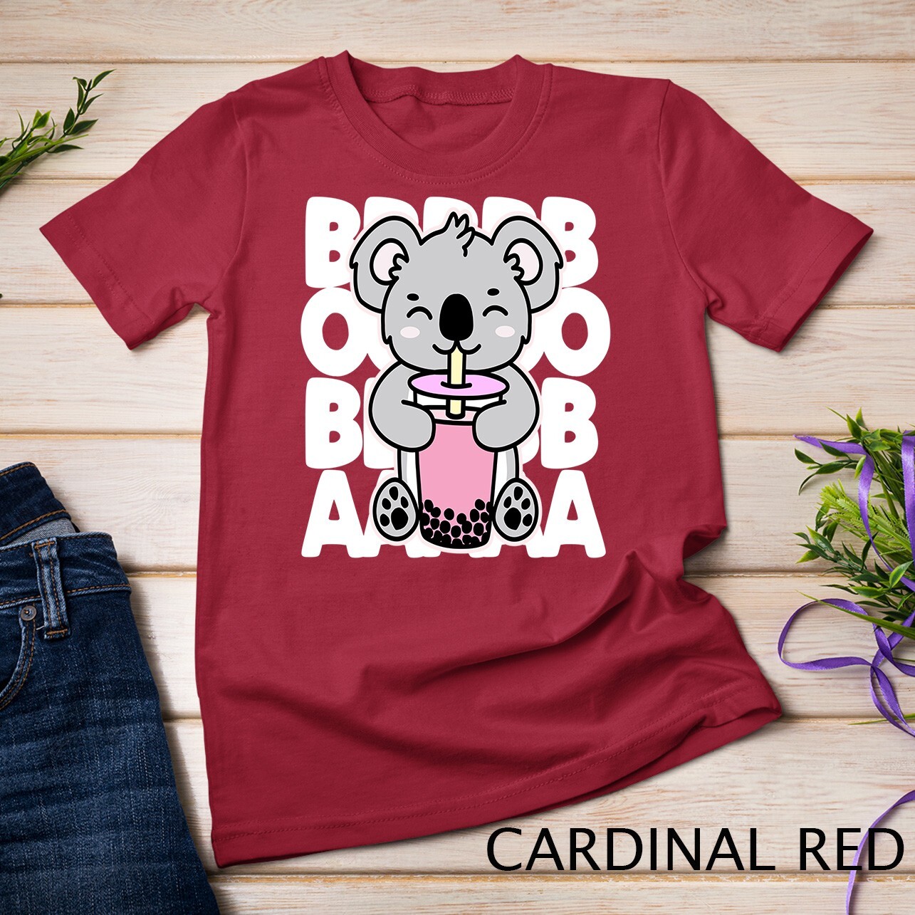 Koala Drinking Boba Cute Kawaii Bubble Tea Dark Unisex T-shirt gallery