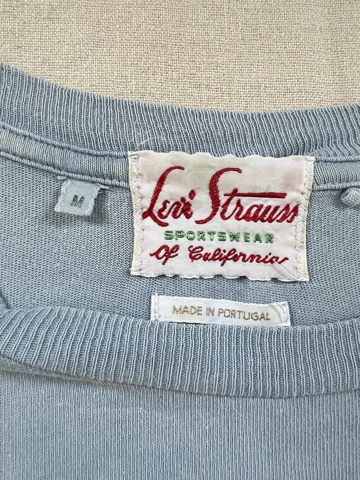 Levi's LVC T-Shirt 50s Sportswear M Single Stitch Pocket 2012 Light Blue Vintage gallery
