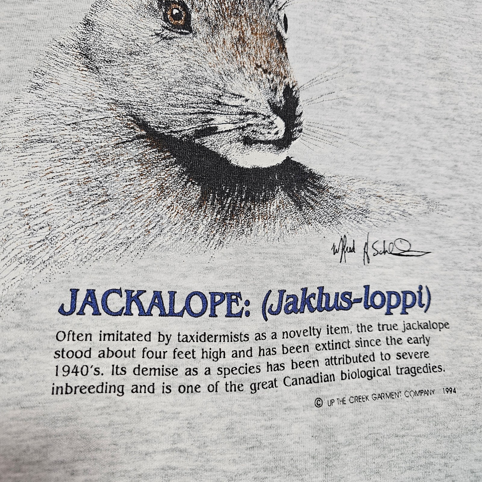 Vtg 90s Jackalope T Shirt Mens M Canada Fruit Of The Loom Single Stitch Hunting gallery