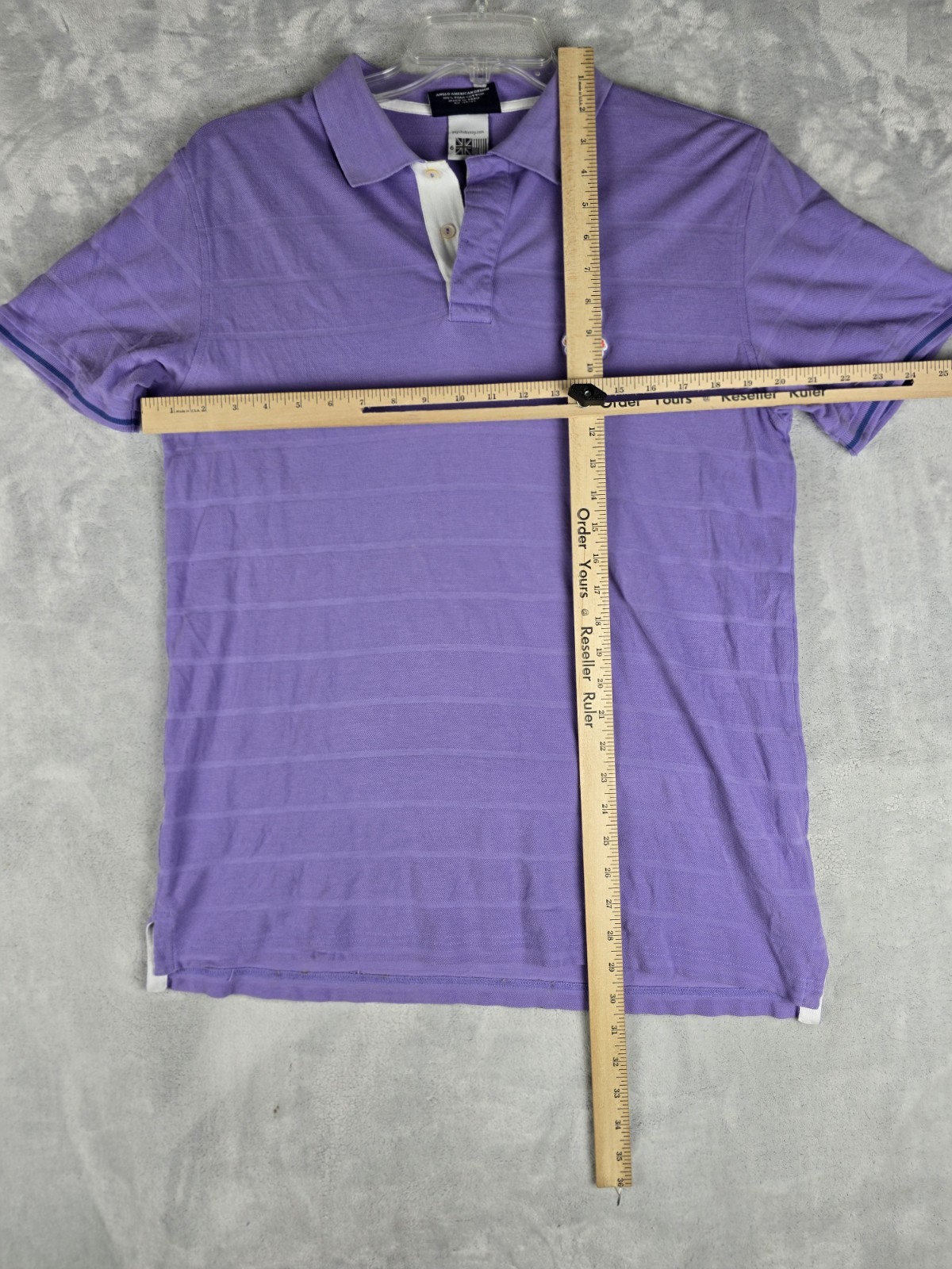 Psycho Bunny Shirt Mens 6 L Original Brand Purple Polo Orange and White Logo gallery
