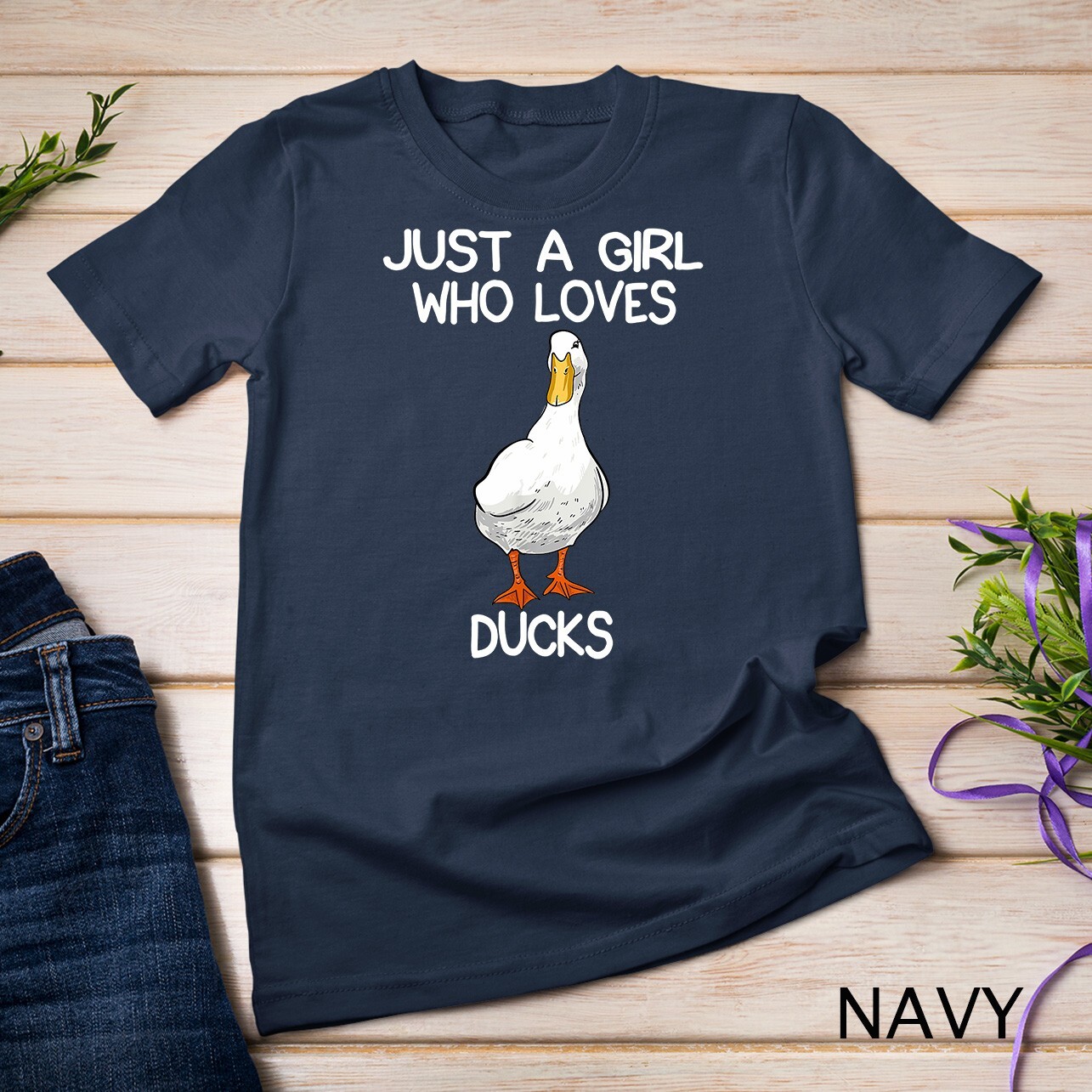 Just A Girl Who Loves Ducks Lover Gifts Duck Owner Gift T-Shirt Unisex T-shirt gallery