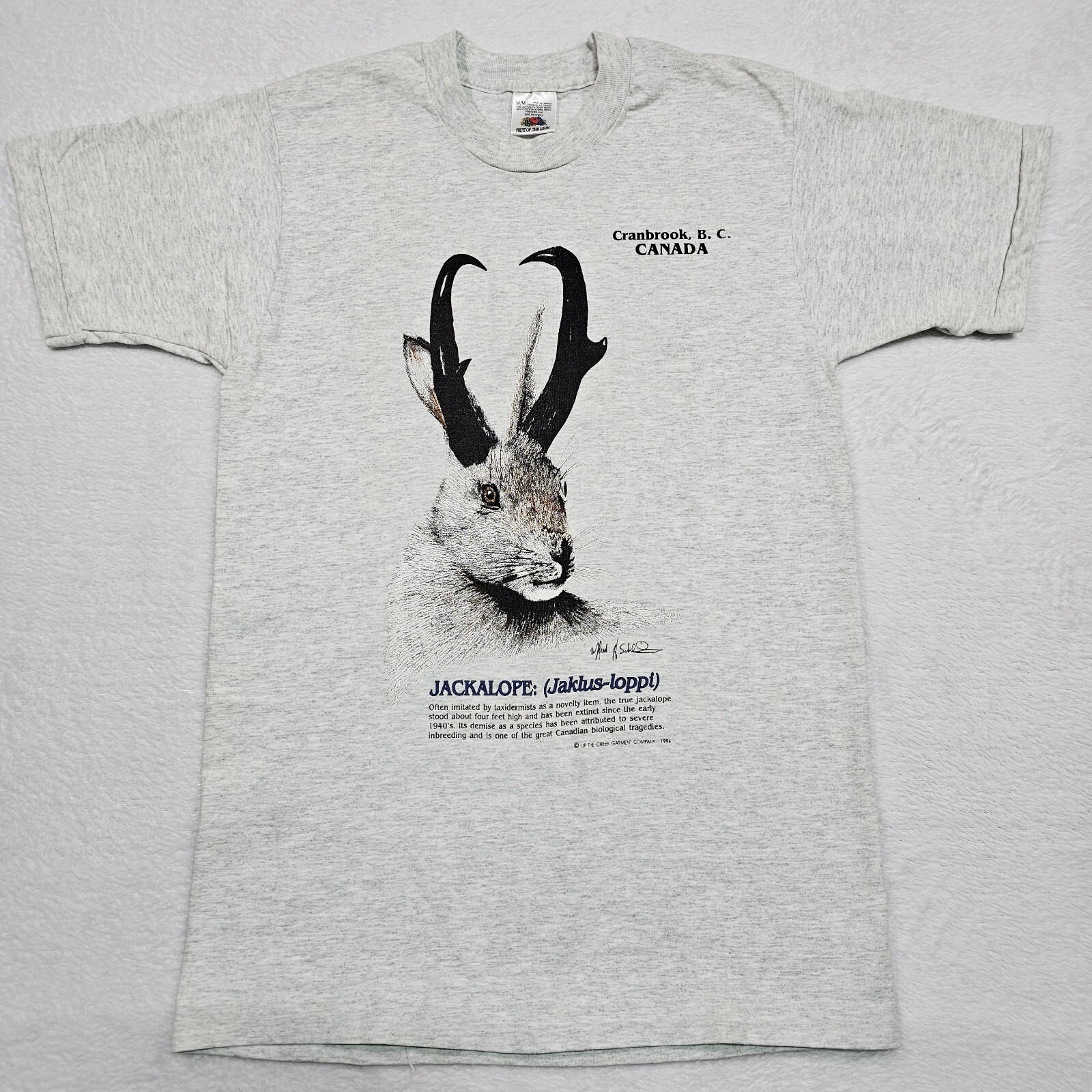 Vtg 90s Jackalope T Shirt Mens M Canada Fruit Of The Loom Single Stitch Hunting gallery