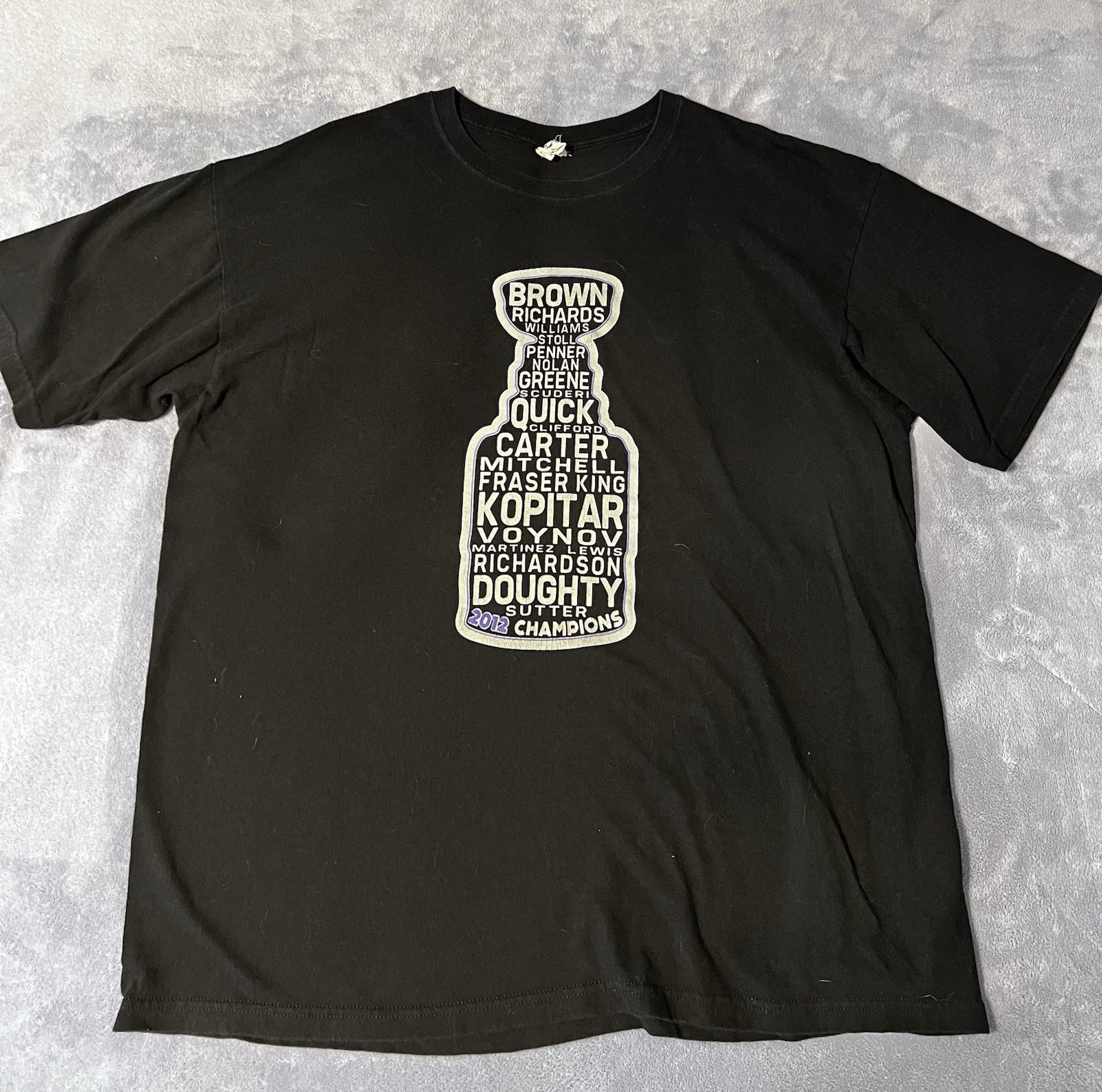 Los Angeles LA Kings T Shirt Sz XL Black 2012 Stanley Cup Champions NHL Hockey