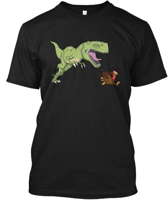 Funny T Rex Turkey Gift Thanksgiving T-Shirt Made in the USA Size S to 5XL