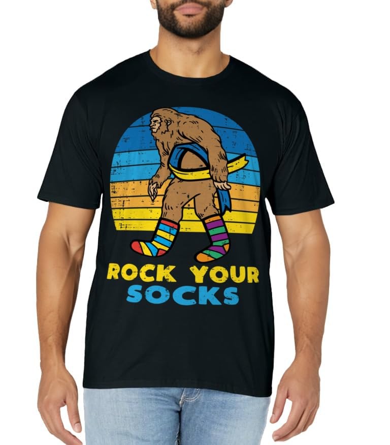 Down Syndrome Bigfoot Rock Your Socks Awareness Sasquatch T-Shirt gallery