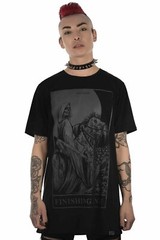 Killstar Finishing Line Gothic Punk Grunge Grim Reaper Skull T Shirt KSRA002268