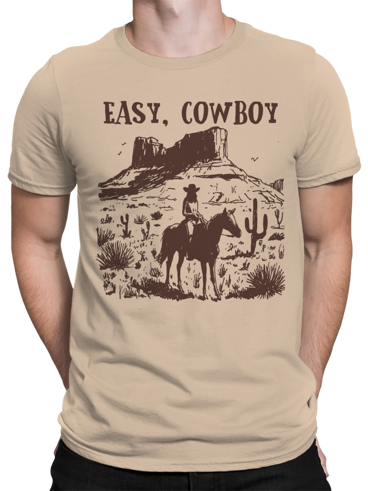 Easy Cowboy Western Desert Art Men's T-shirt gallery