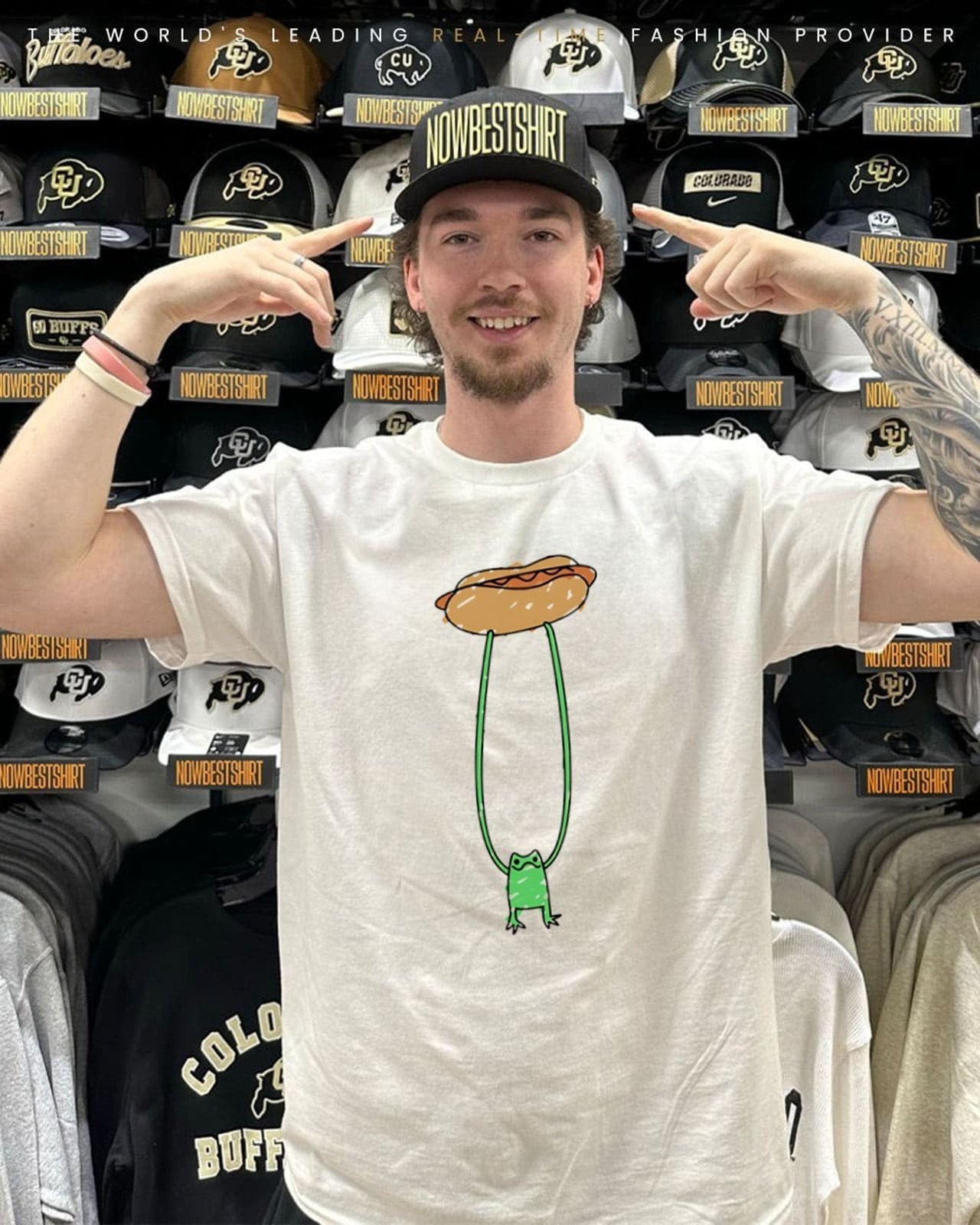 Funny Hot Dog Frog Graphic Tee Mens Unisex Cotton T-Shirt Gift gallery