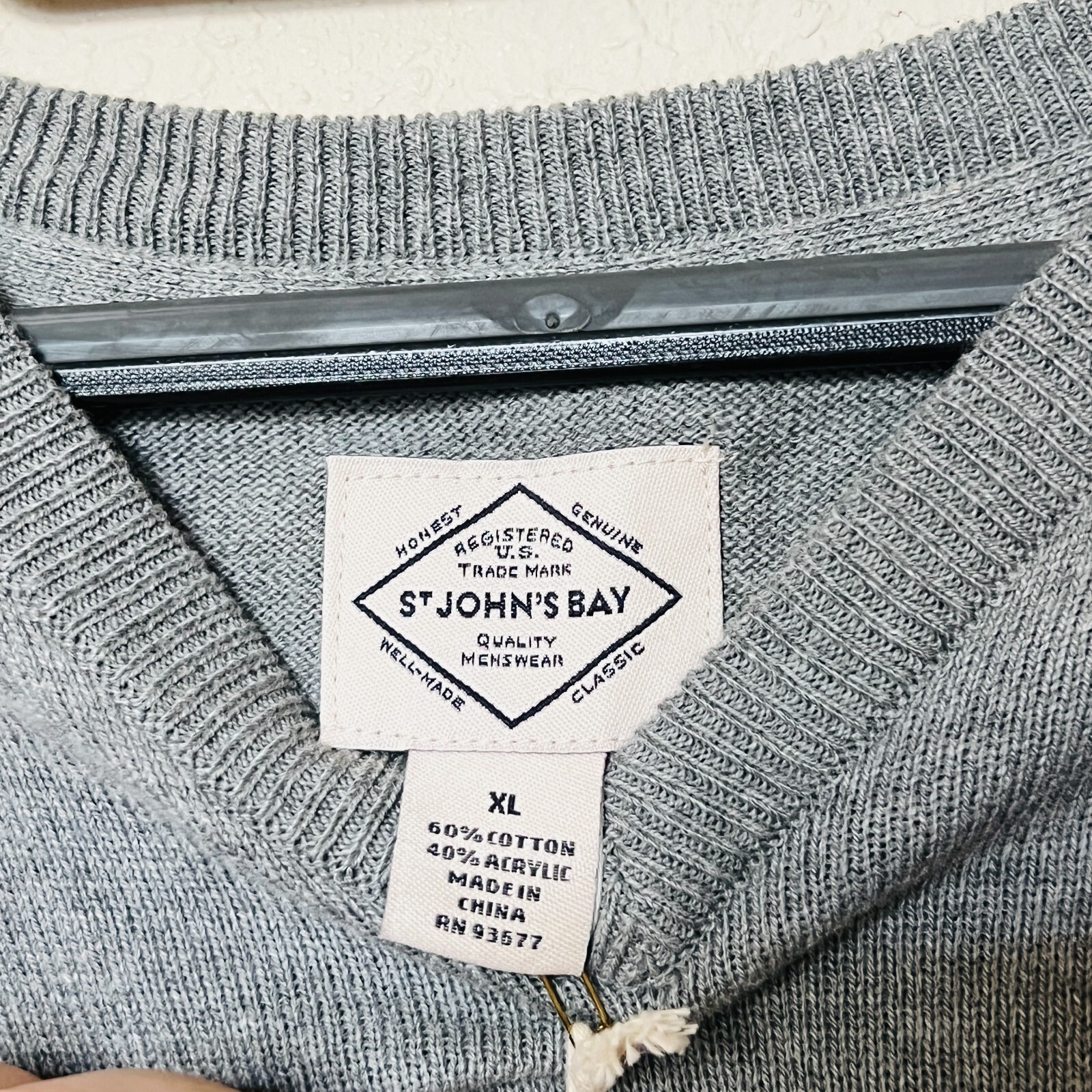 NEW St Johns Bay XL Men's Thermal Henley Shirt Long Sleeve Gray Heather gallery