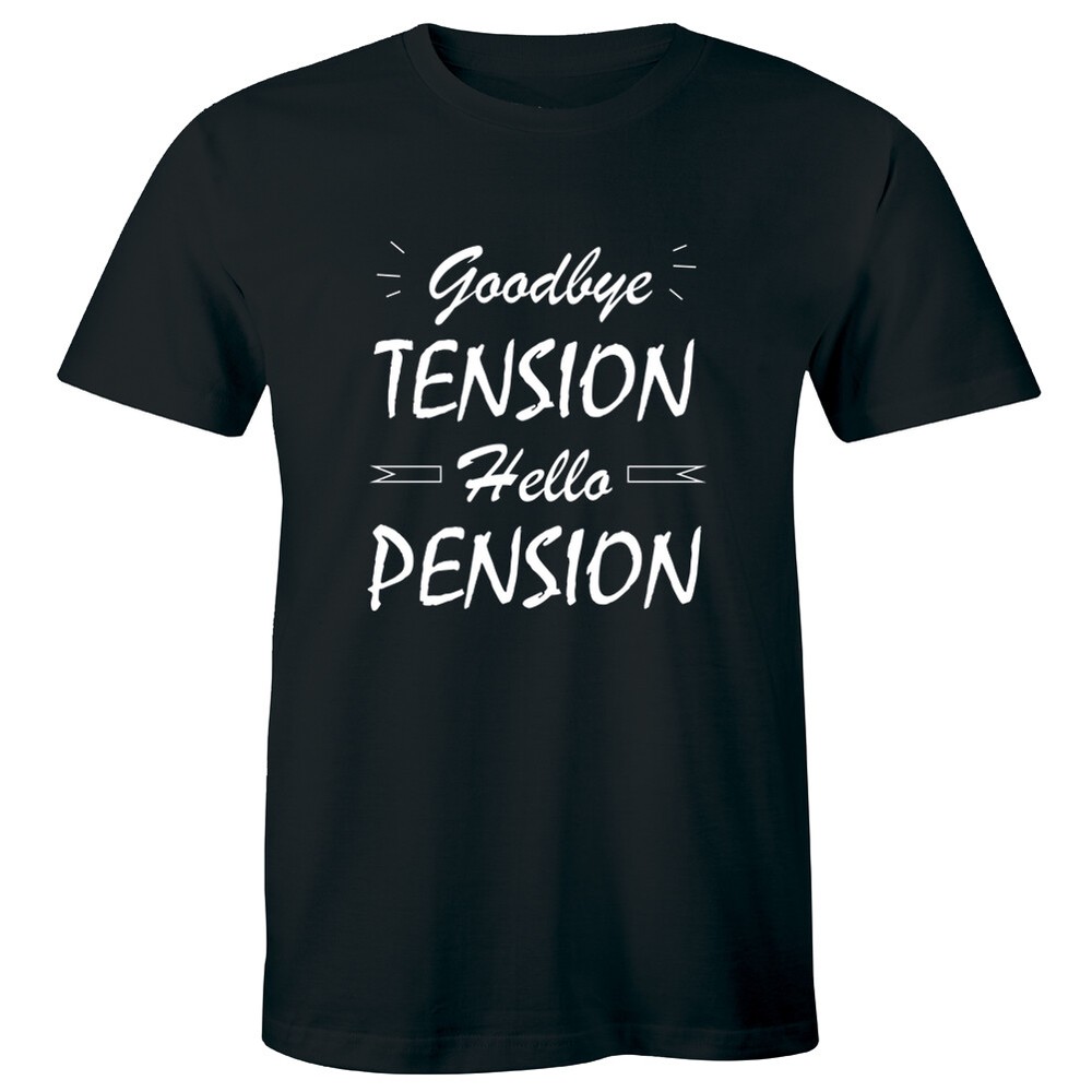 Goodbye Tension Hello Pension I’m Retired Womens Funny Retiremen Leaving T-Shirt