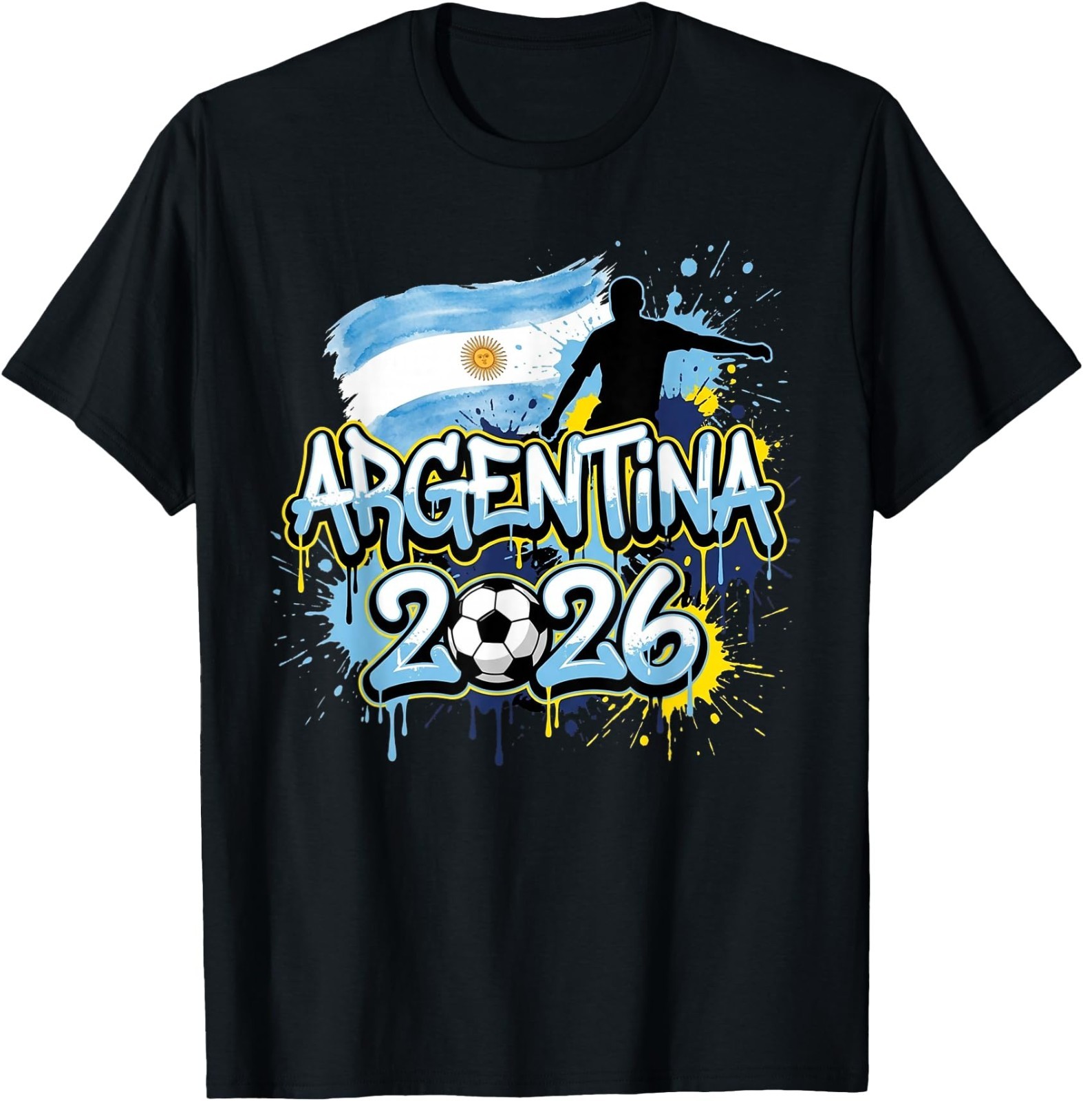 Argentina ARG 26 Fan Colorful Paint Splash Flag T-Shirt gallery