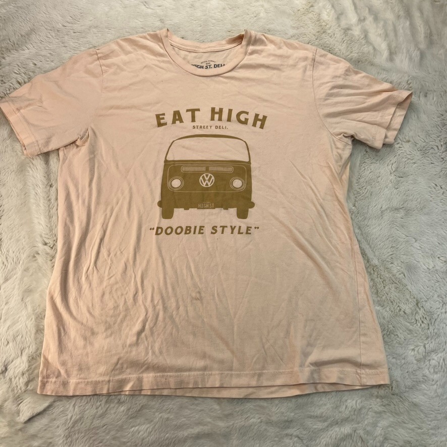 High Street Deli Market Adult XL Beige Eat High Doobie VW Bus Made in USA gallery