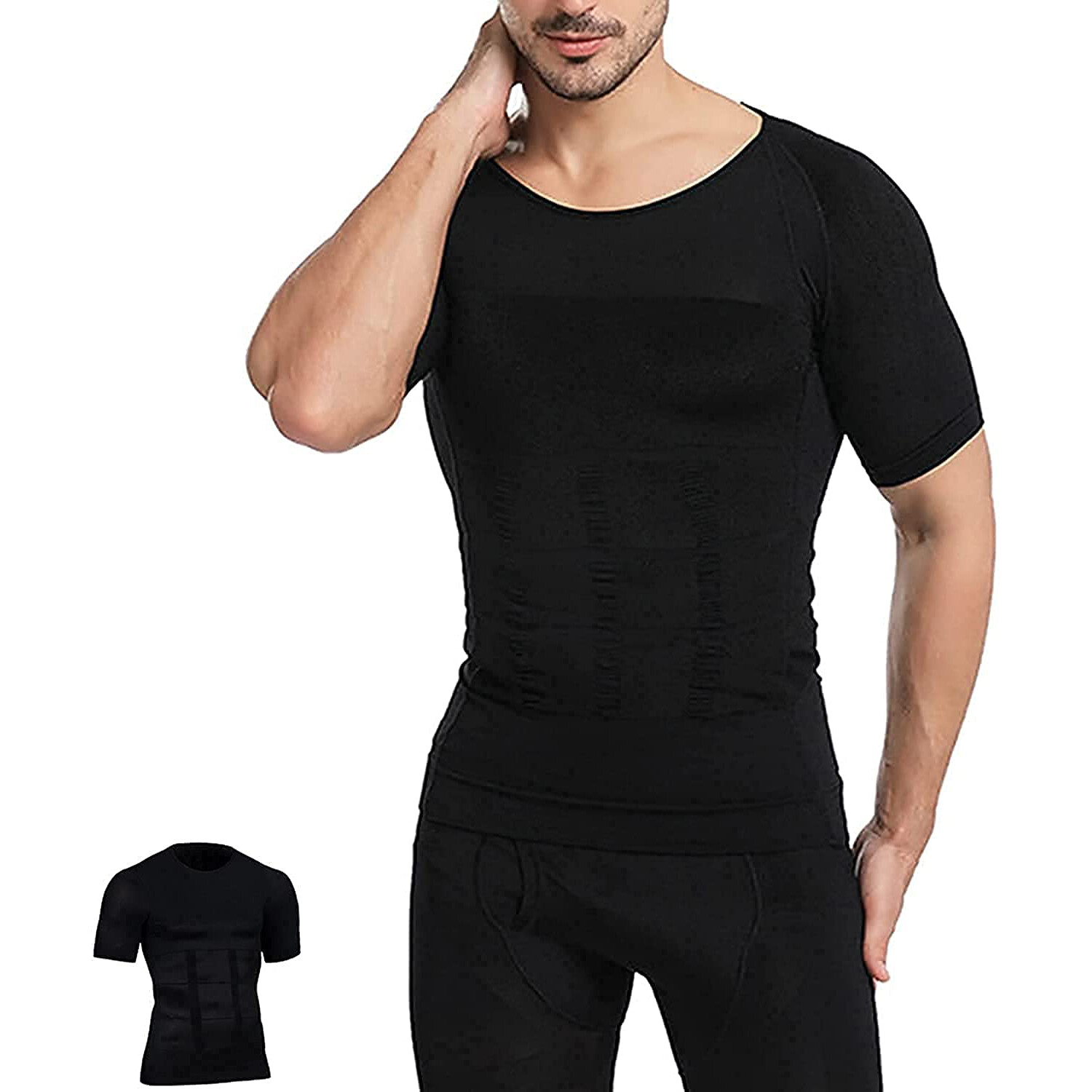 SecondSkin Men's Shaper Cooling T-Shirt Compression Shirt Slimming Shapewear US gallery