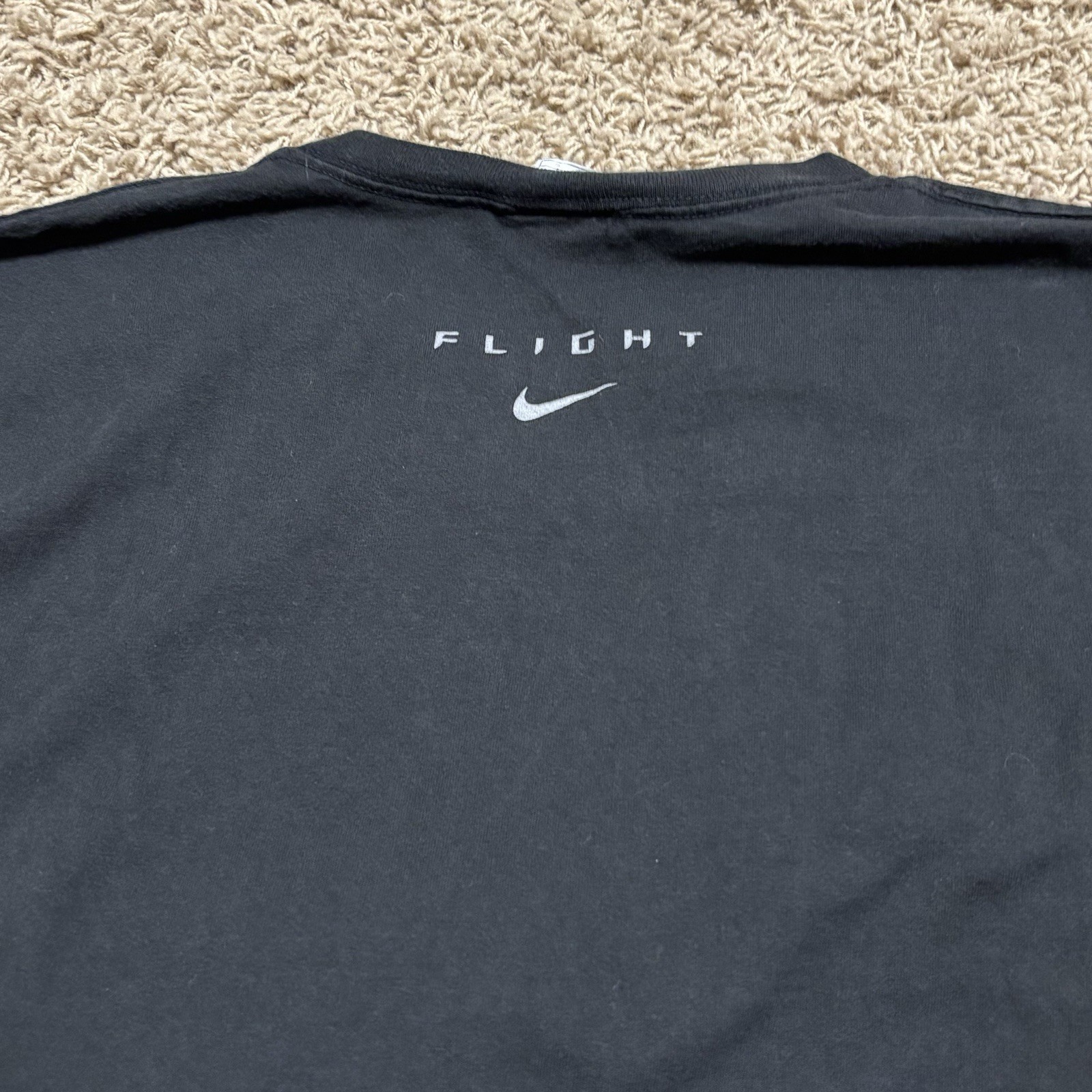 Vintage Y2K 80s 90s Made In USA Nike Flight Basketball Black T Shirt Mens XL gallery