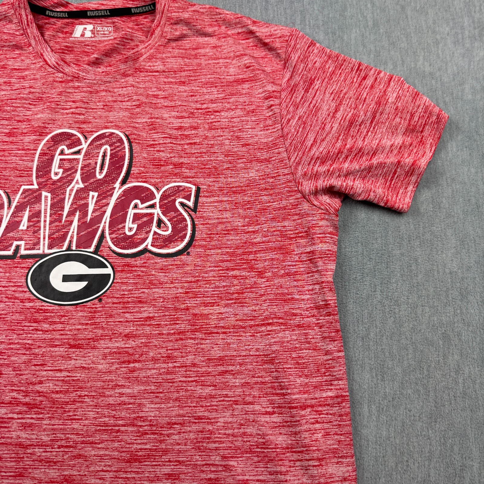 Georgia Bulldogs T Shirt Men XL 46/48 Red Go Dawgs Graphic Russell Athletics Tee gallery