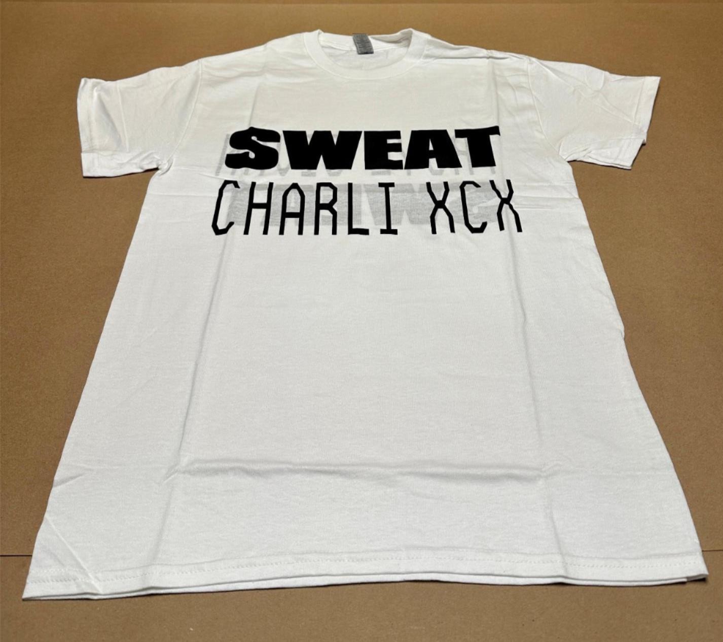 NEW Authentic Charli XCX & Troye Sivan “Sweat” Tour Reversible Tee Shirt White