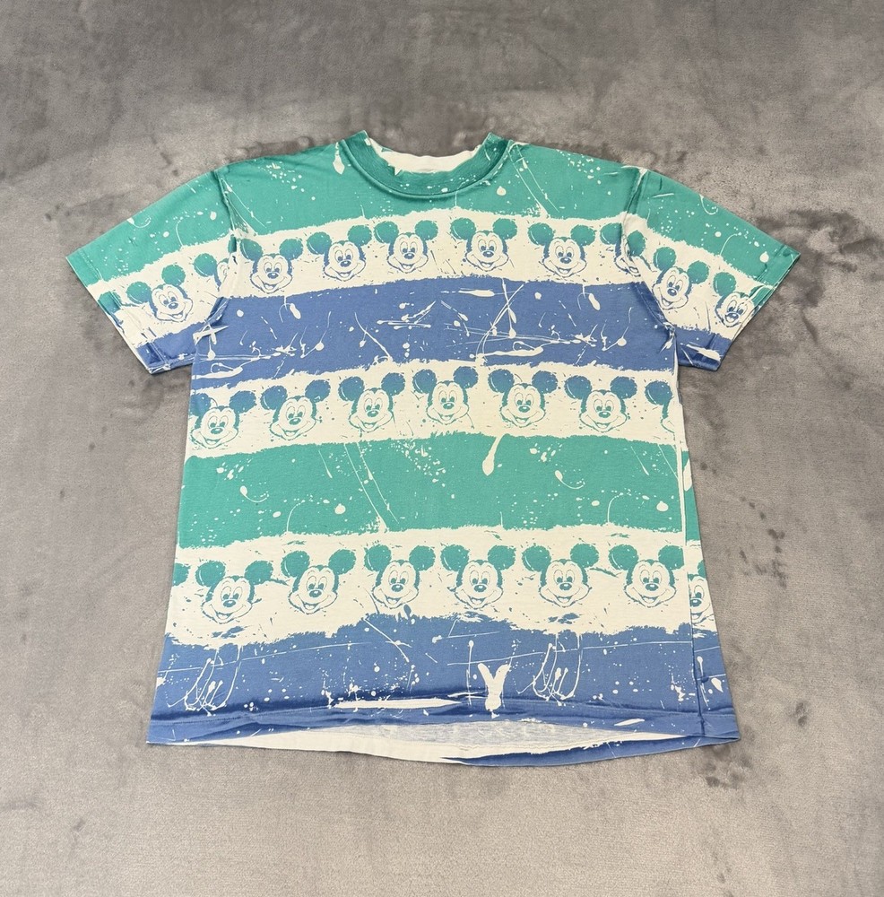 Vintage 90’s Mickey Mouse Splatter All Over Print T Shirt Men’s Size OSFA Disney