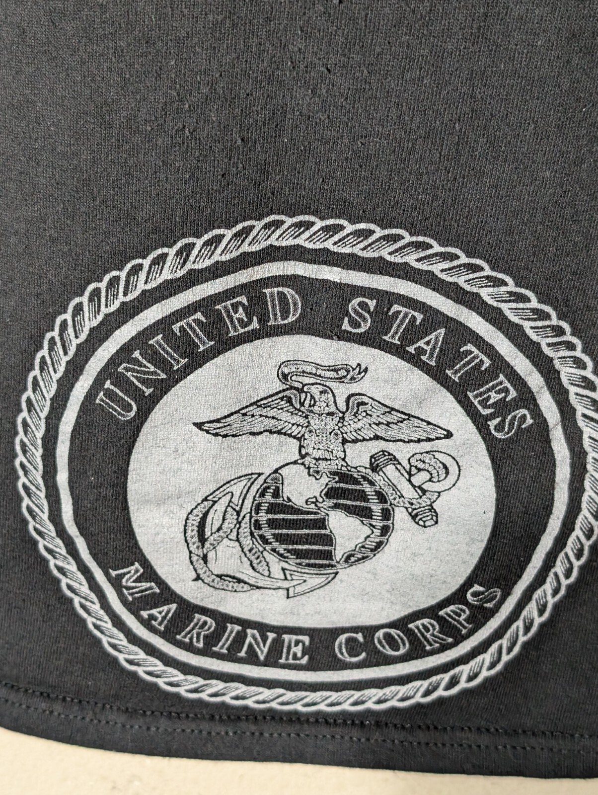 USMC US Marine Corps Semper Fi Logo Military Crest Black Graphic T-shirt Large gallery