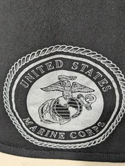 USMC US Marine Corps Semper Fi Logo Military Crest Black Graphic T-shirt Large