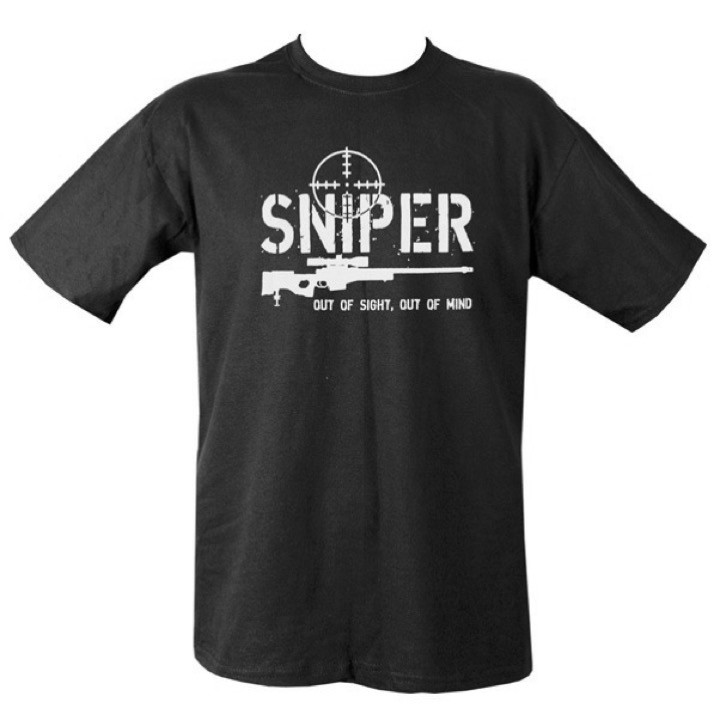 SNIPER T-SHIRT OUT OF SIGHT OUT OF MIND MENS S-2XL ARMY SAS SHOOTING PAINTBALL gallery