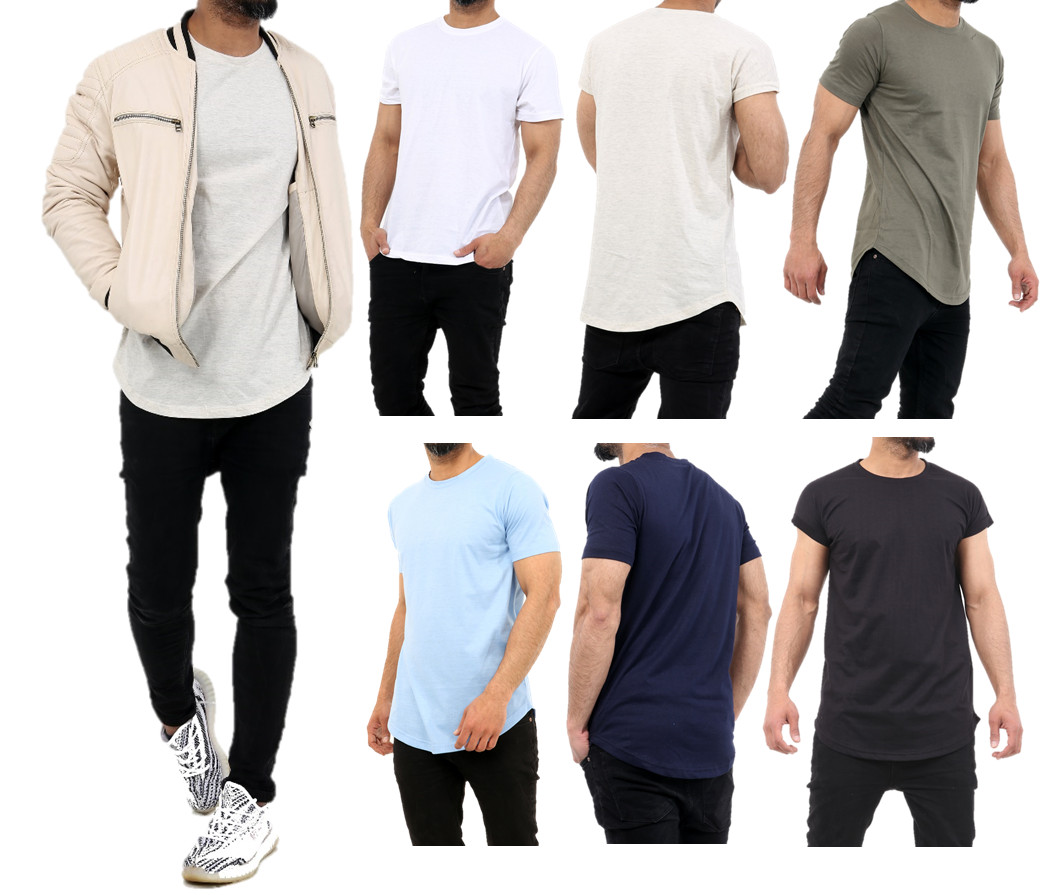 2x Men's Plain Short Sleeve T-Shirt Men Top Slim Fit Round Hem Casual Tops Crew gallery