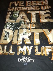 Duck Dynasty T-Shirt COMMANDER SI Robertson I’m Late Dirty My Jase Duck Small