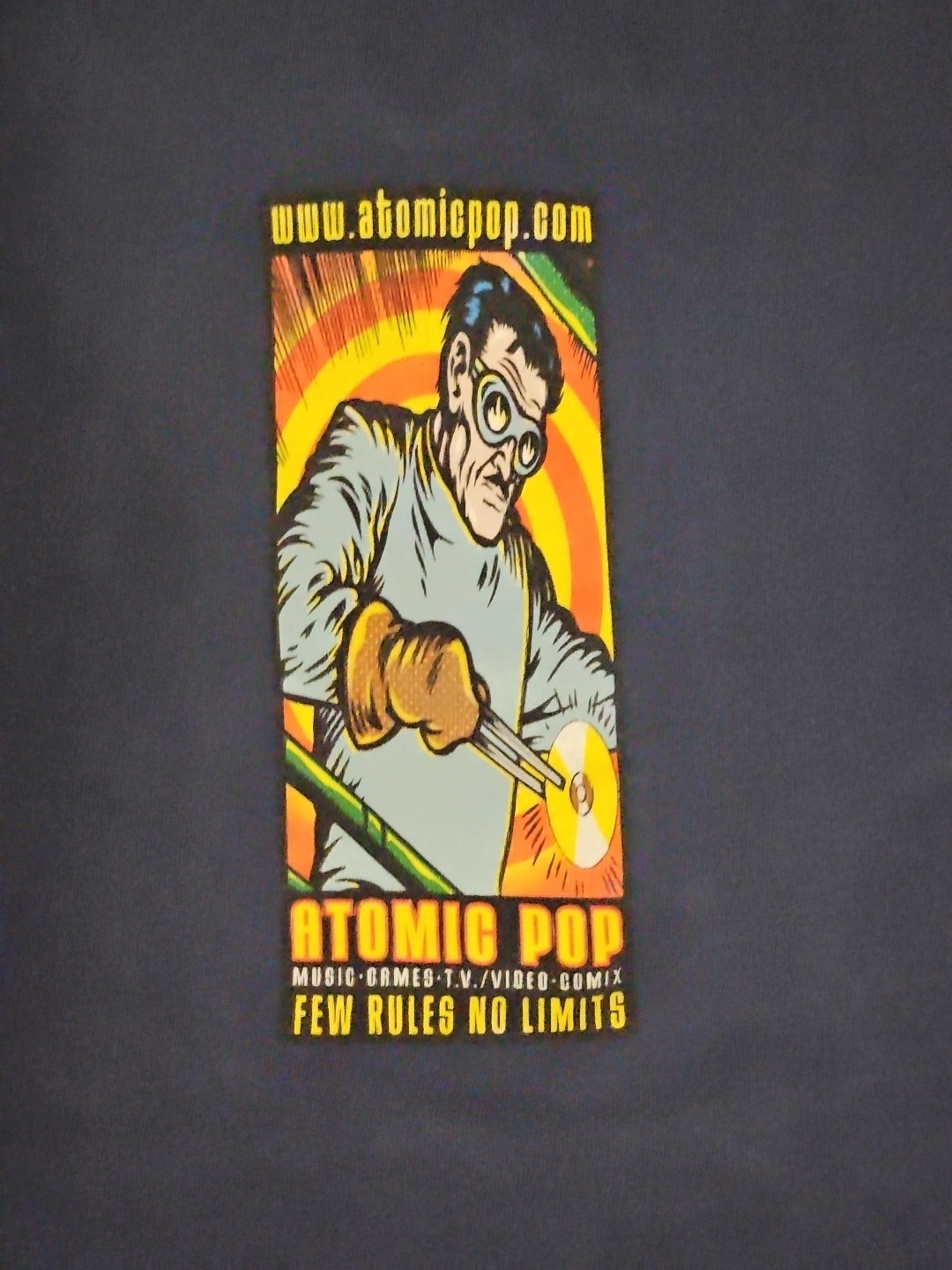 Rare Atomic Pop T-Shirt Size Large Few Rules No Limits Music Games Video Comix gallery
