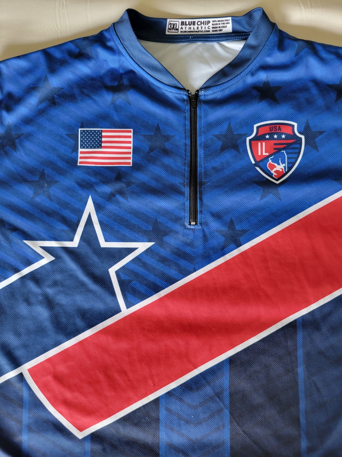 Blue Chip Athletic ILLINOIS USAW Quarter Zip Long Sleeve Mens Size 3XLarge gallery