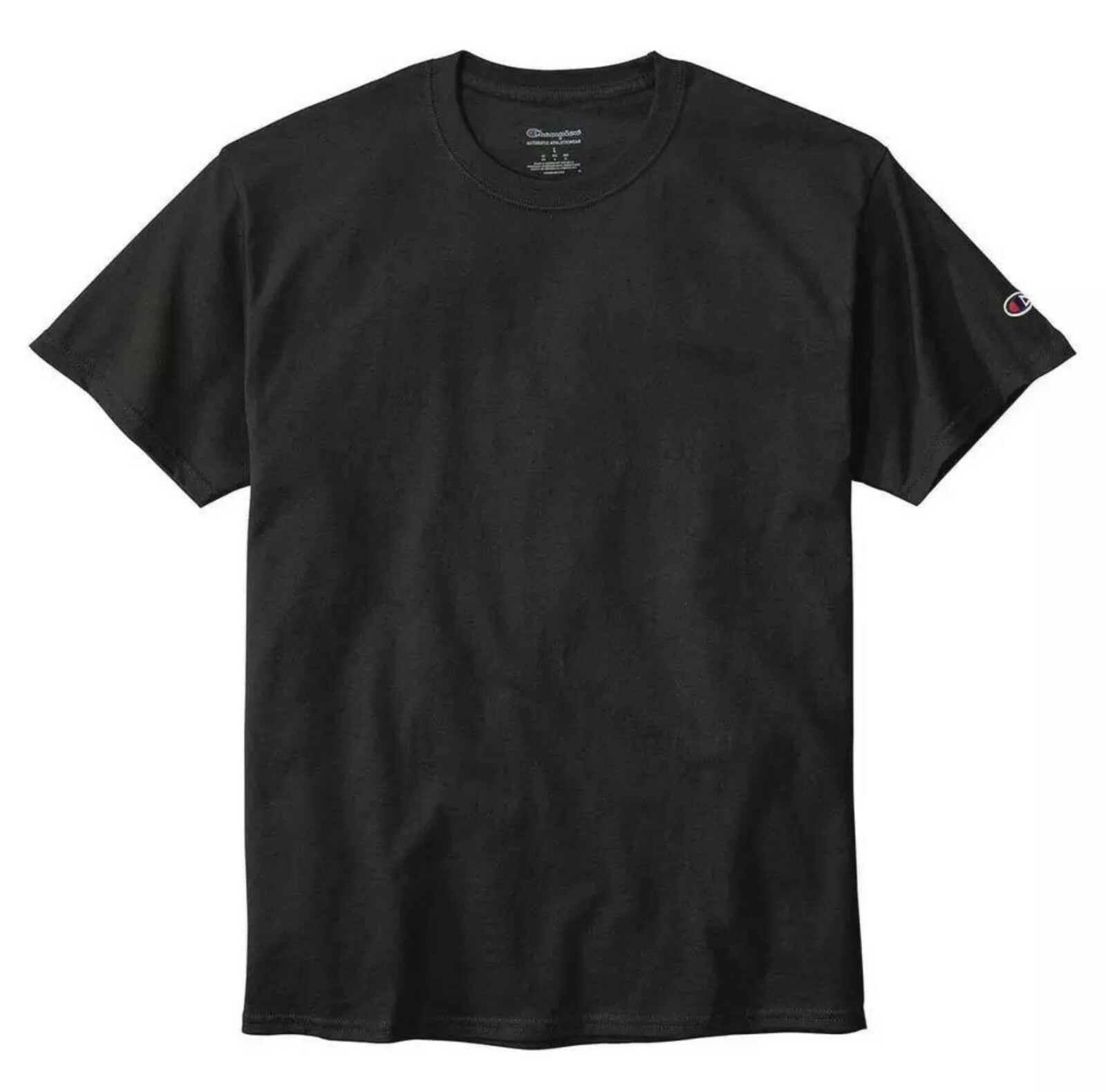 Champion T-Shirt Classic Cotton Blank Short Sleeve Black gallery