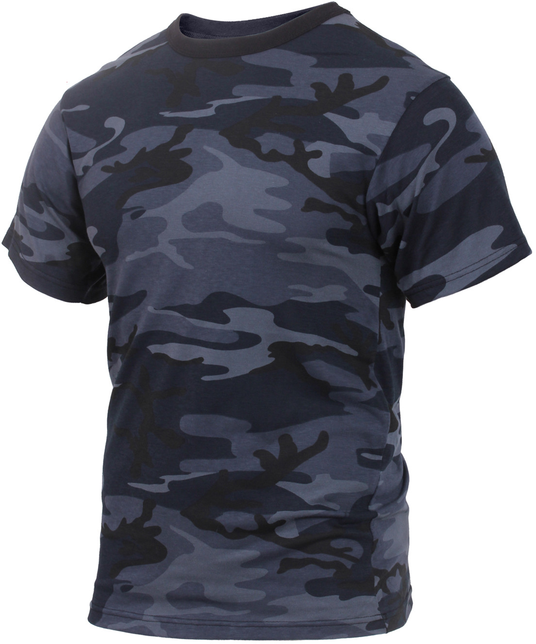 Mens Midnight Blue Camouflage Tactical Military Short Sleeve T-Shirt Dark Camo gallery
