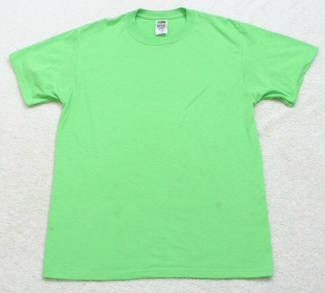 Fruit of the Loom Green Cotton Polyester Short Sleeve Solid T-Shirt Medium B15 gallery