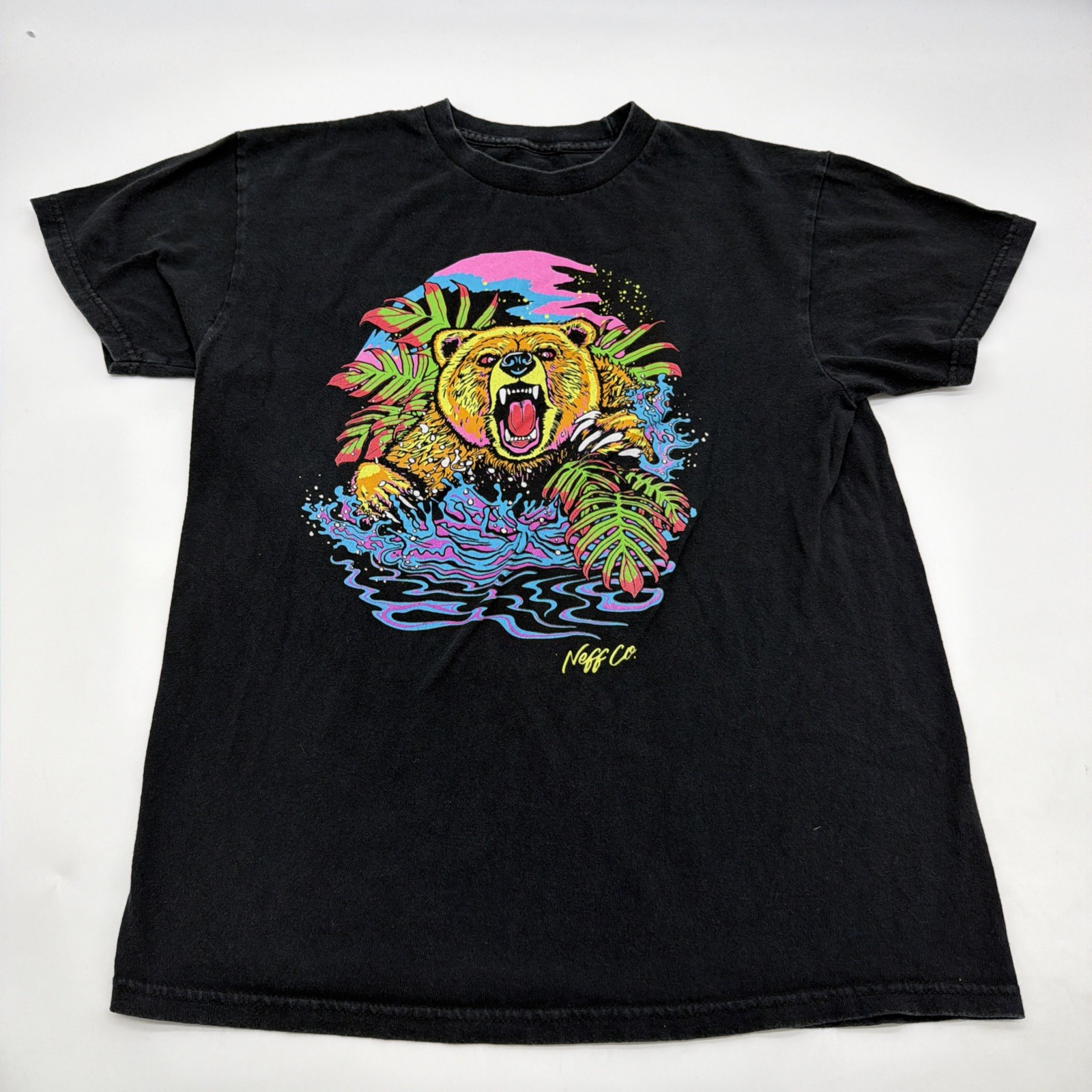 Neff Co T-shirt Men M Black Graphic Print 100% Cotton.#45071