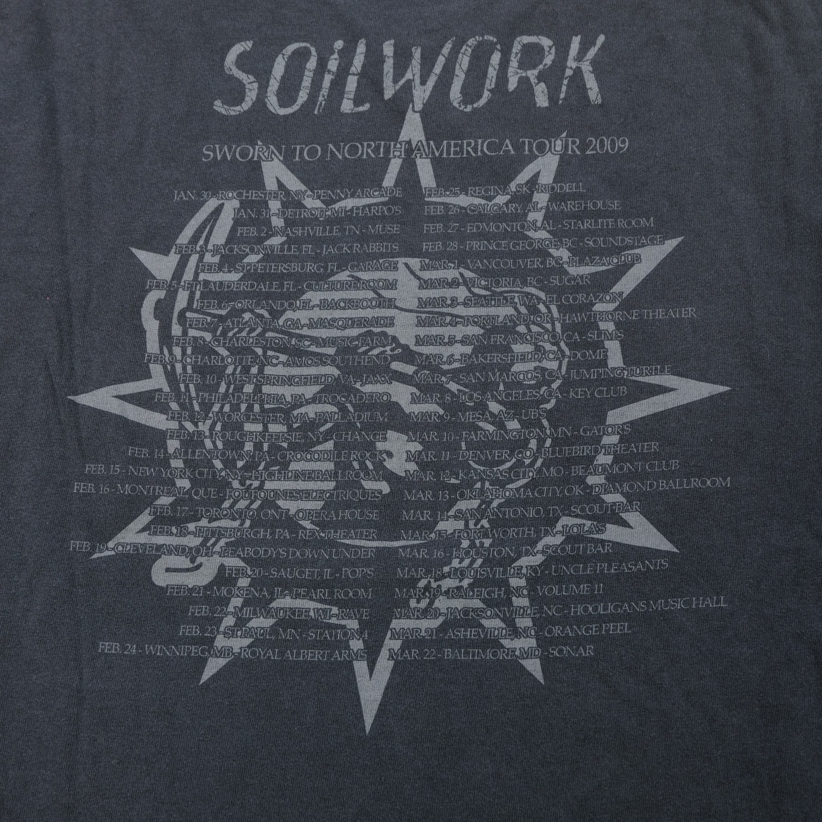 Rare Vintage Soilwork Sworn to a Great Divide 2009 Tour T Shirt 2000s Black 2XL gallery