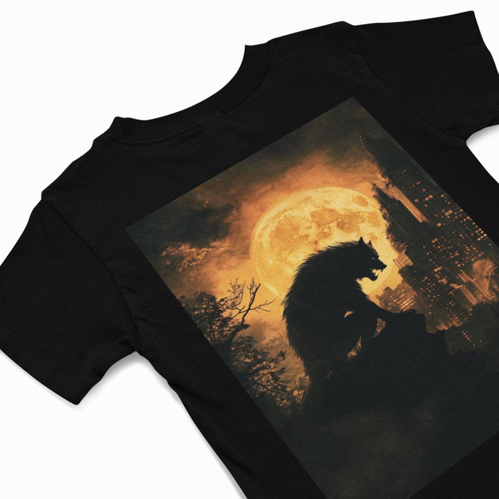 Werewolf Silhouette T-Shirt Lycanthrope t shirt Werewolve horror Movie Tee Wolf