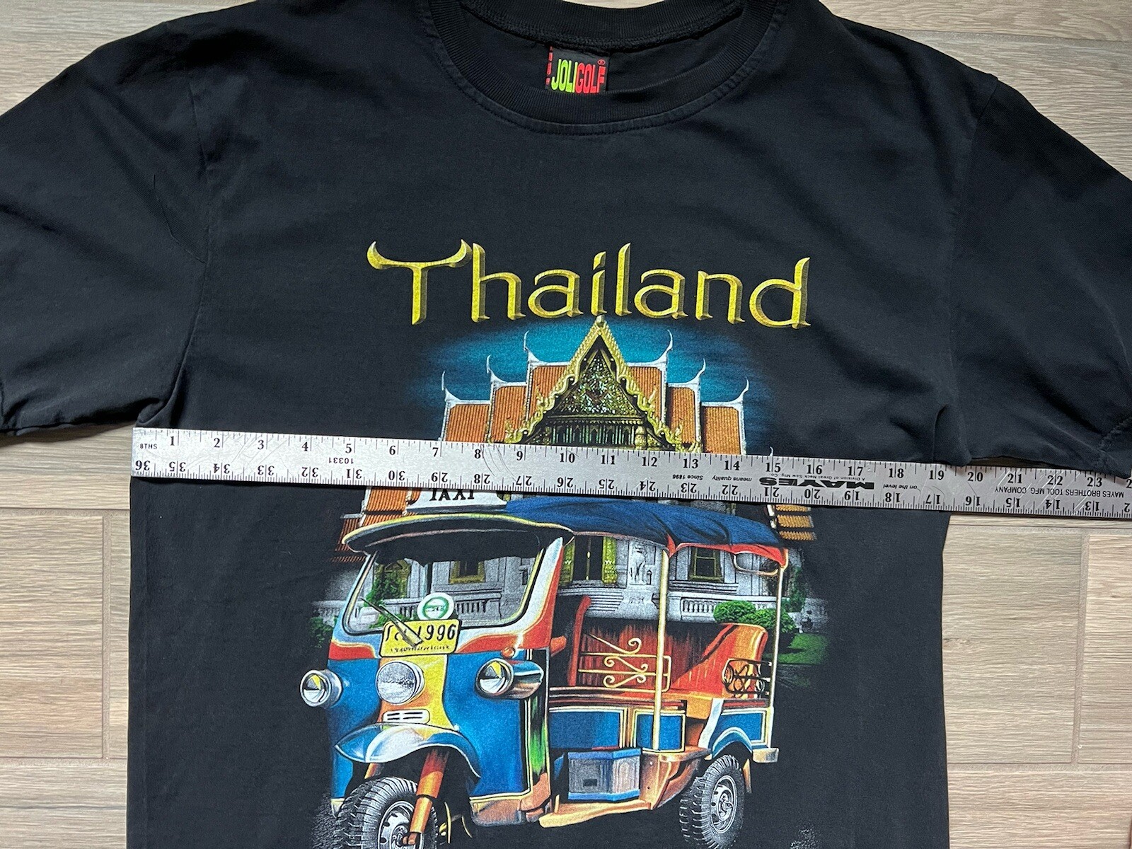 Thailand Tuk Tuk Taxi City T Shirt Sz L Travel Art Joligolf Black S/S Tee gallery