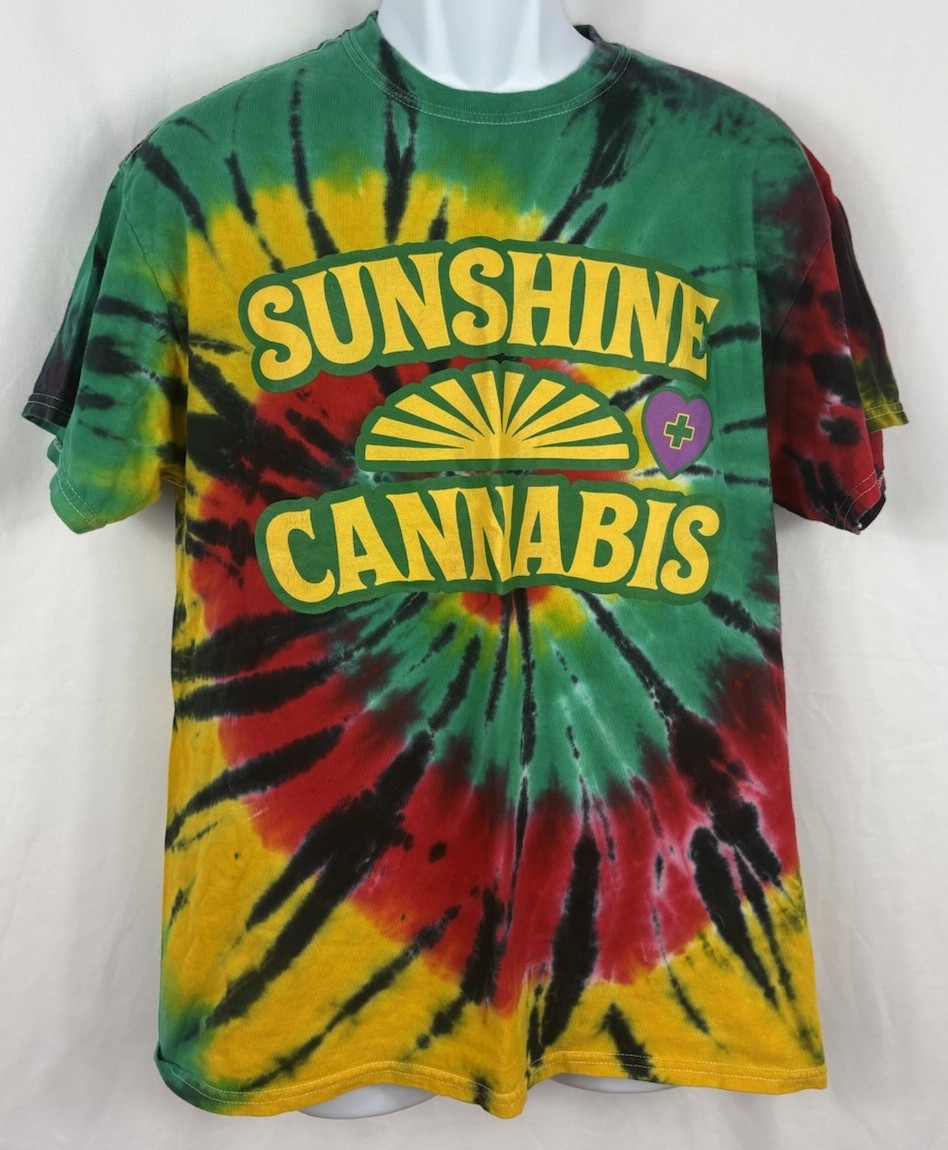 Sunshine Cannabis Double-Sided Tie Dye T-Shirt Men’s Medium Free The Plant gallery