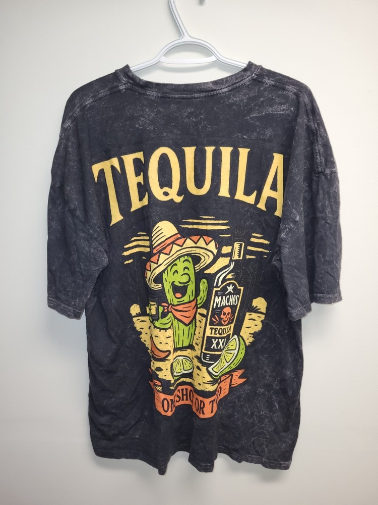 Muerte Tequila Men’s Medium Acid Wash T Shirt Skull Graphic One Shot Or Two