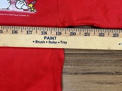 Peanuts Shirt Mens Medium Snoopy Christmas Winter Scene Snowman Red Shirt