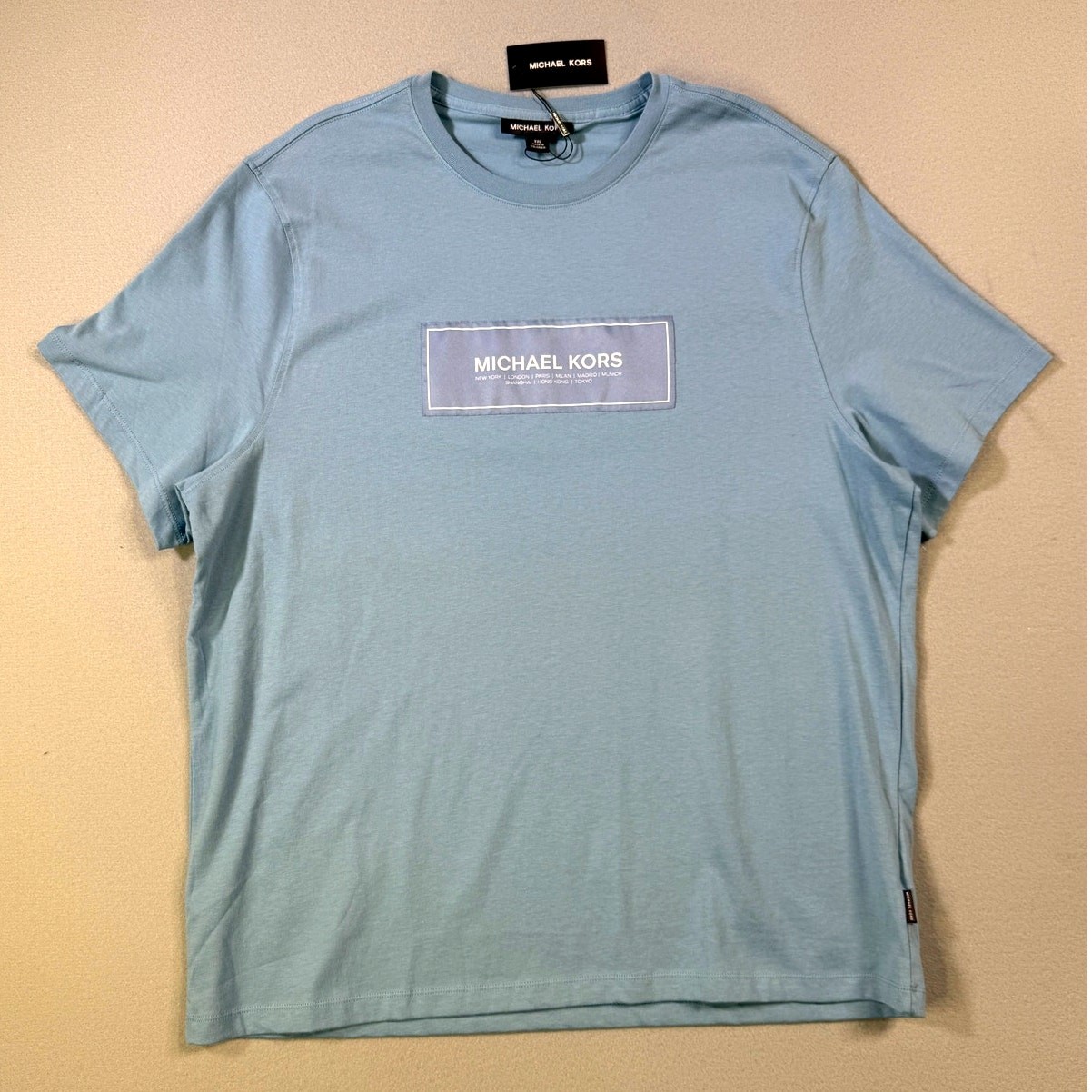 Michael Kors Men's Flagship Short Sleeve Crewneck T-Shirt Chambray 2XL $60 gallery