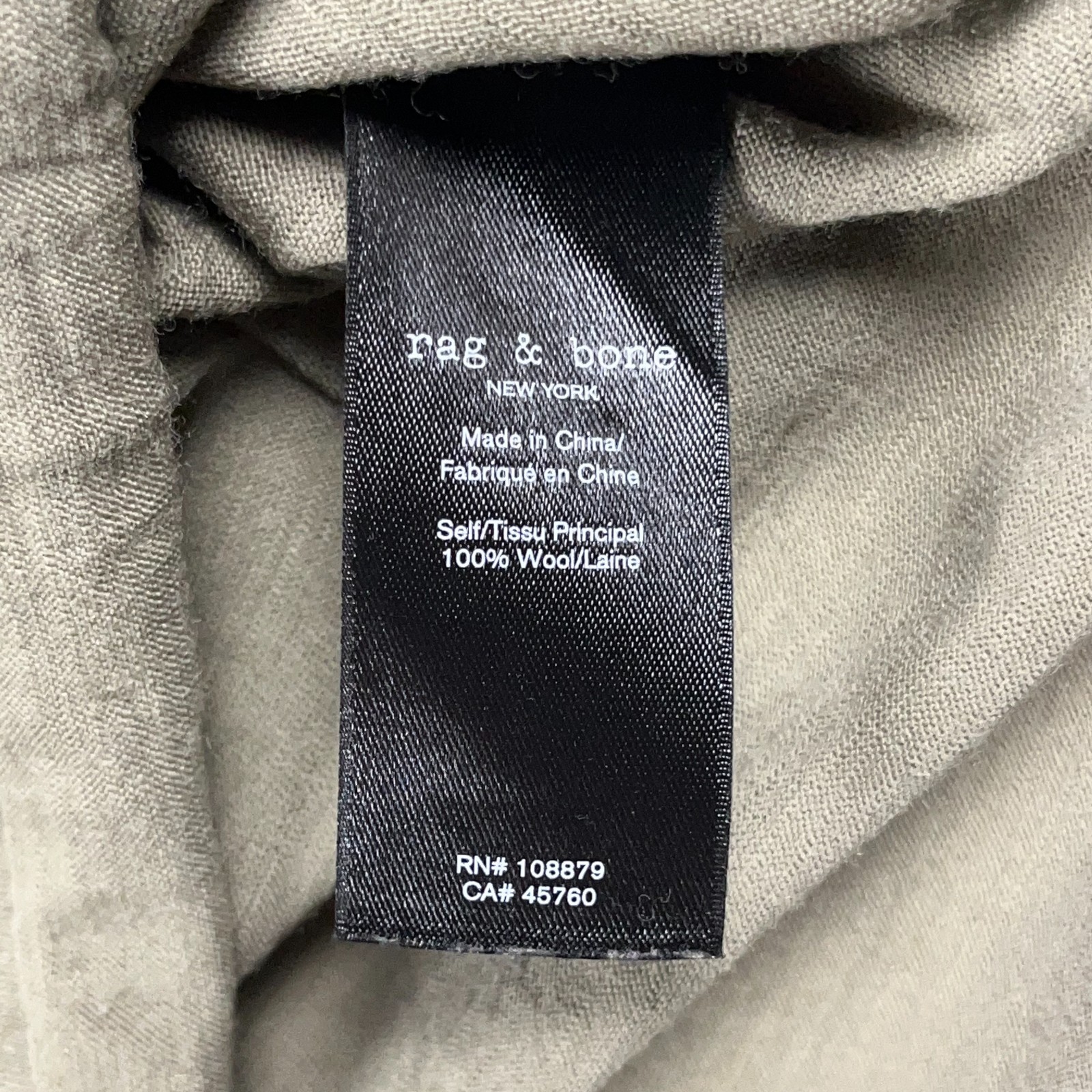 Rag & Bone T Shirt Mens Large 0 Wool Olive Green Raw Hems gallery