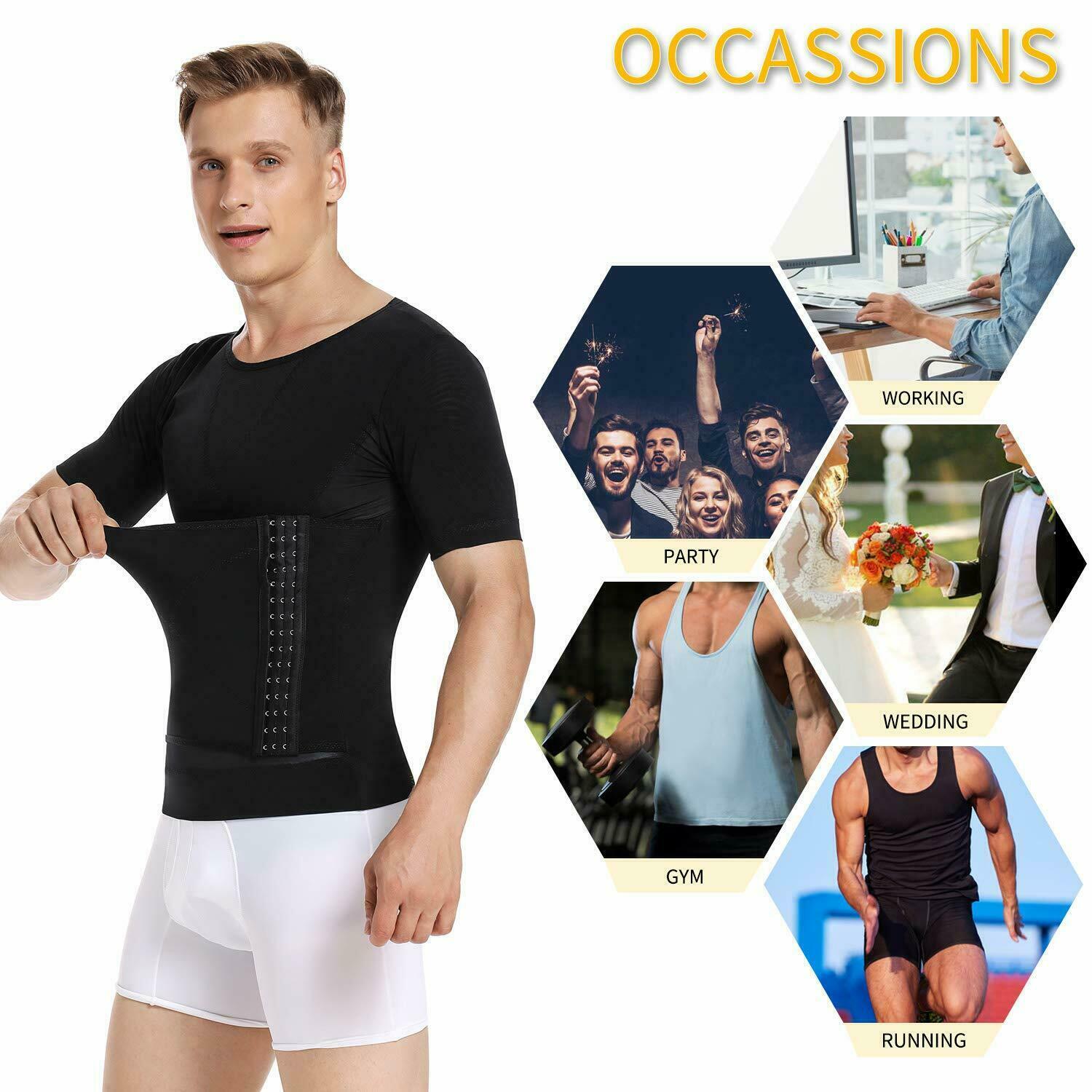 Men's Slimming Body Shaper Vest T-Shirt Compression Tank Tummy Control Shapewear gallery
